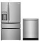 Frigidaire Gallery 2-Piece Kitchen Package with 21.5 Cu. Ft. French Door Refrigerator and 24" Smudge-Proof Built-In Dishwasher in Stainless Steel , , large