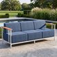 Sunwell Garden 3-Seater Patio Sofa in Blue, , large