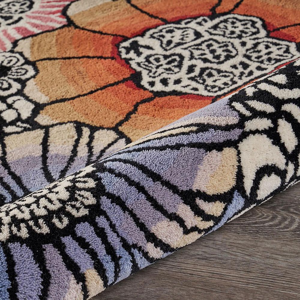 L&amp;R Resources Sinuous Spring Blossoms 4&#39; Scalloped Multicolor Area Rug, , large