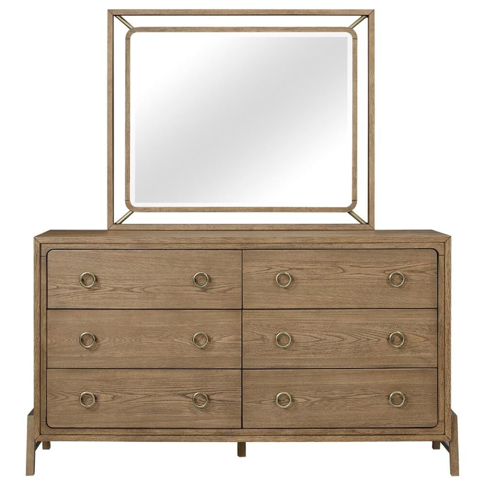 Sterling Timber Elure Wood and Metal Dresser Mirror in Latte, , large