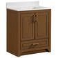 37B Lucerne 30" Single Bathroom Vanity in Dark Maplewood with Marble Top and Backsplash, , large