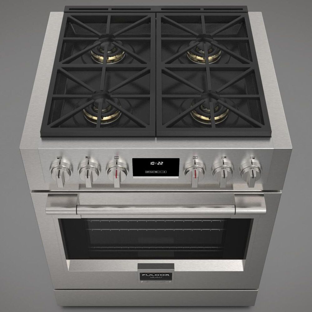 Fulgor Milano Sofia 3.6 Cu. Ft. 30&quot; Professional Dual Fuel Range in Stainless Steel, , large