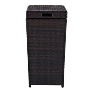 Crosley Furniture Palm Harbor Outdoor Wicker Trash Bin in Dark Brown, , large