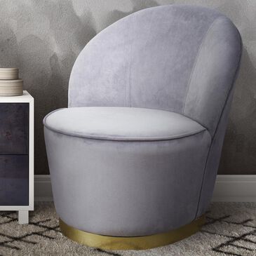 Tov Furniture Julia Velvet Junior Chair in Grey, , large