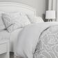 Timberlake Lavish Home 3-Piece King Bed of Roses Comforter Set in Rose Print & Soft Gray, , large