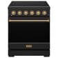 Thor Kitchen Gordon Ramsay 4.6 Cu. Ft. Professional Freestanding Electric Range with Bronze Handle Kit in Black, , large