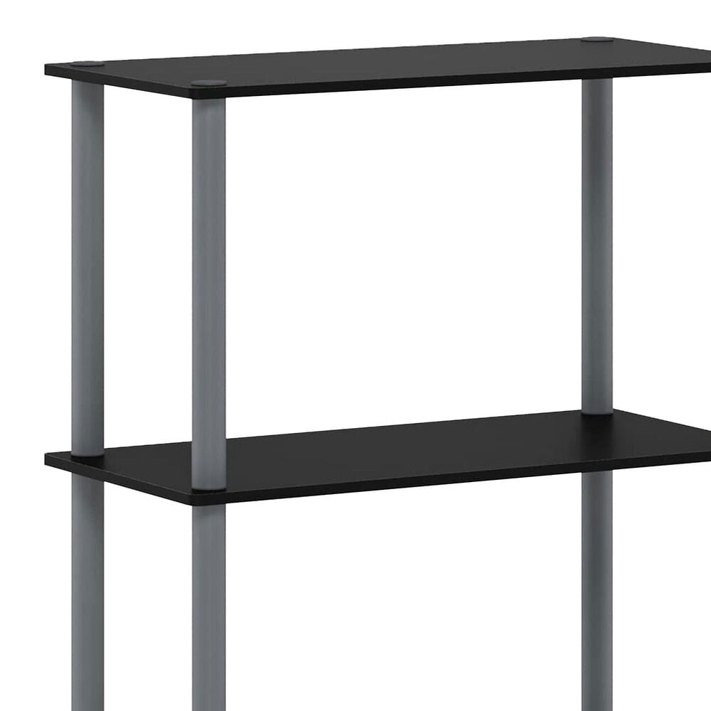 HOMLUX Turn-N-Tube 4-Tier Multipurpose Shelf Display Rack in Black and Grey, , large