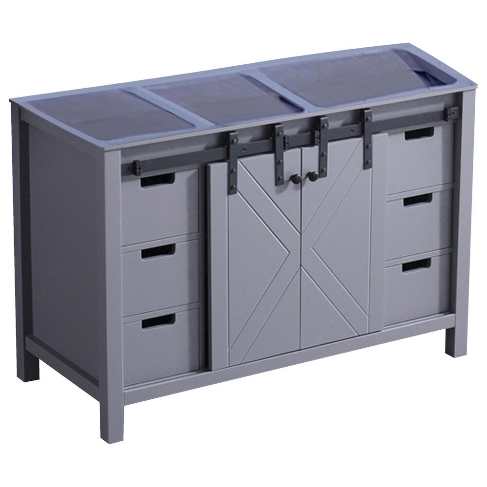 Lexora Home Marsyas 48" Single Bathroom Vanity Cabinet Only in Dark Grey, , large