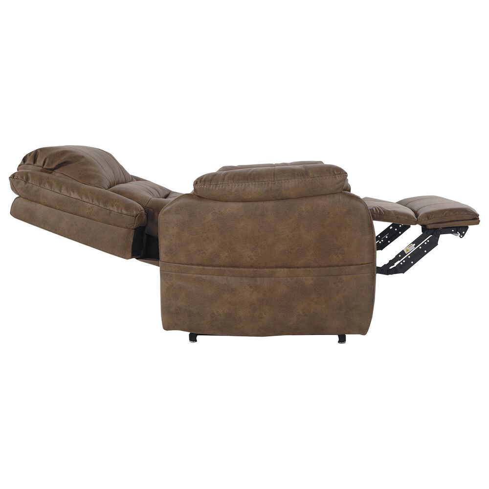 Signature Design by Ashley Yandel Power Lift Recliner in Saddle