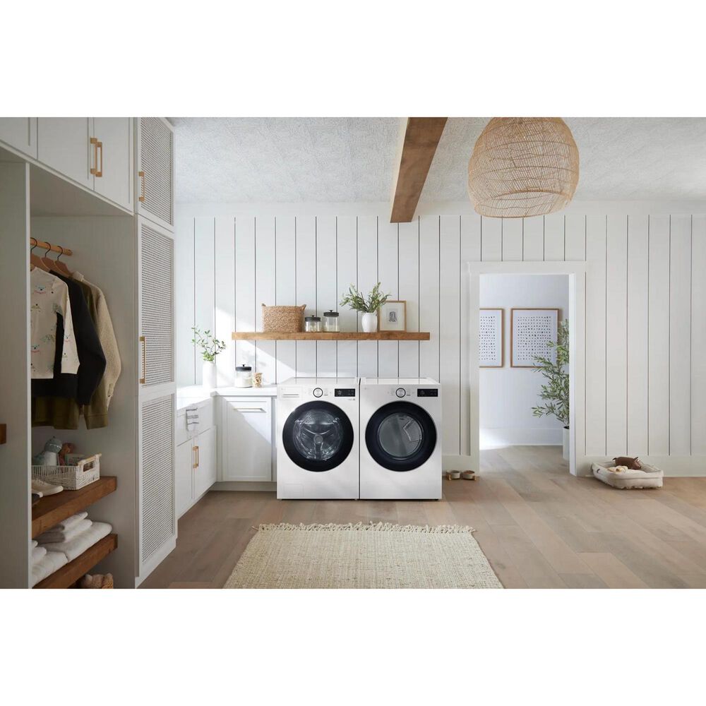 LG 7.4 Cu. Ft. Smart Front Load Electric Dryer with AI Sensor Dry in Alphine White, , large