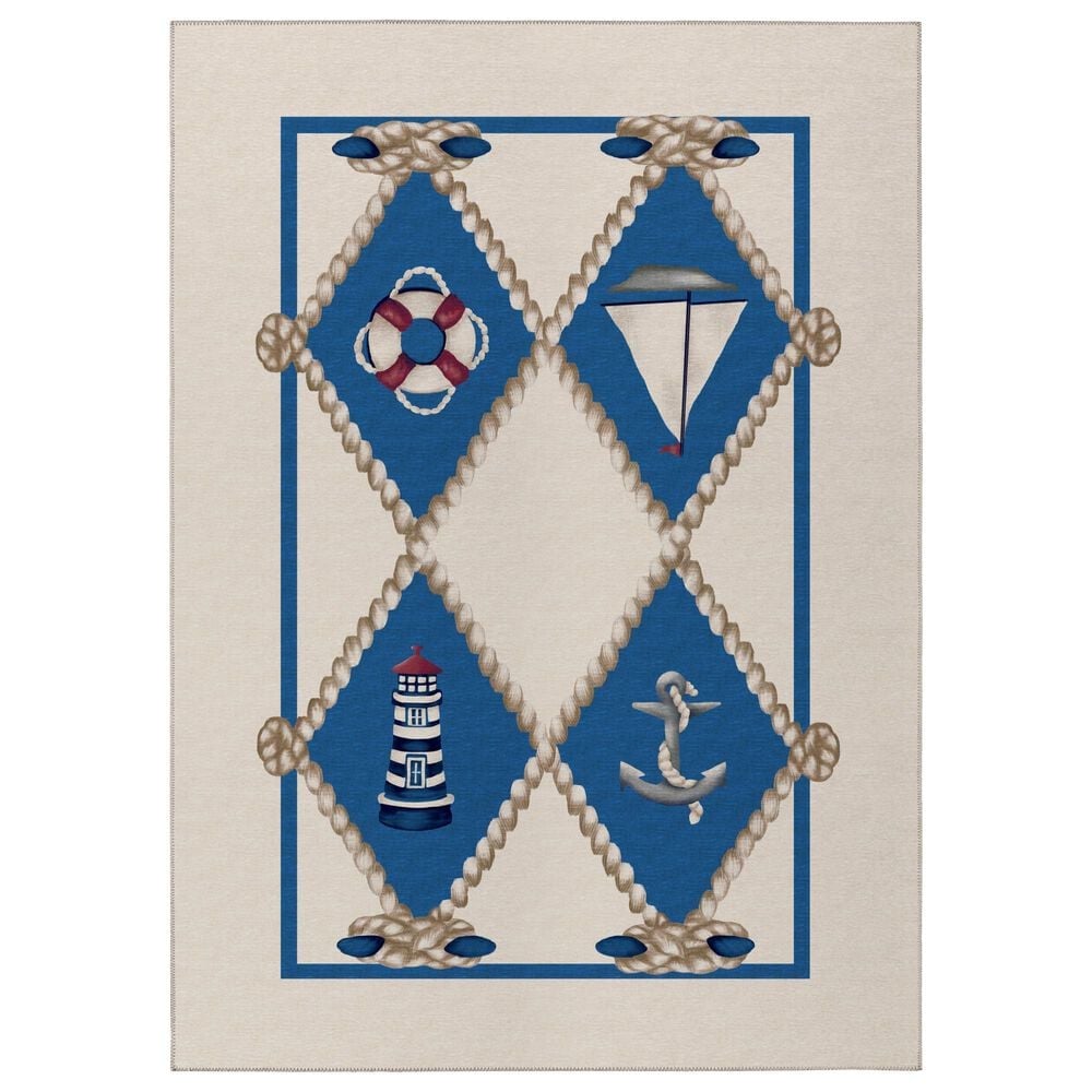 Dalyn Rug Company Harbor Nautical 6" x 9" Ivory Indoor/Outdoor Area Rug, , large