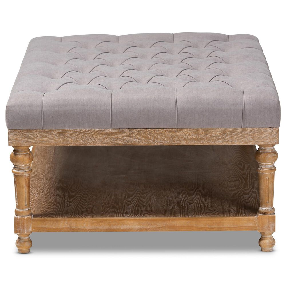 Baxton Studio Lindsey Cocktail Ottoman in Grey, , large