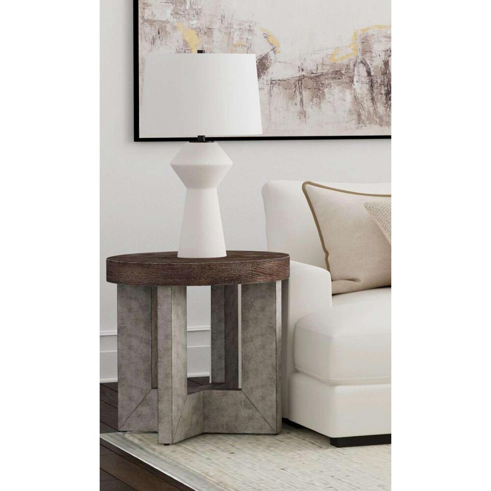 Bassett Mirror Company Nova End Table in Charcoal Oak, , large