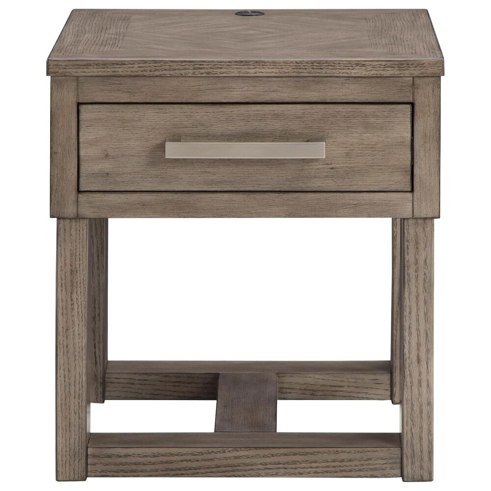 Ashley Loyaska End Table in Grayish Brown and White, , large