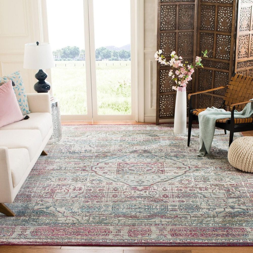 Safavieh Aria 8&#39; x 10&#39; Red and Creme Area Rug, , large
