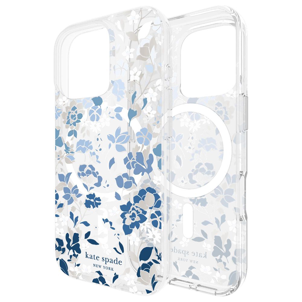 Kate Spade Protective MagSafe Case for Apple iPhone 16 Pro in Flowerbed Blue, , large