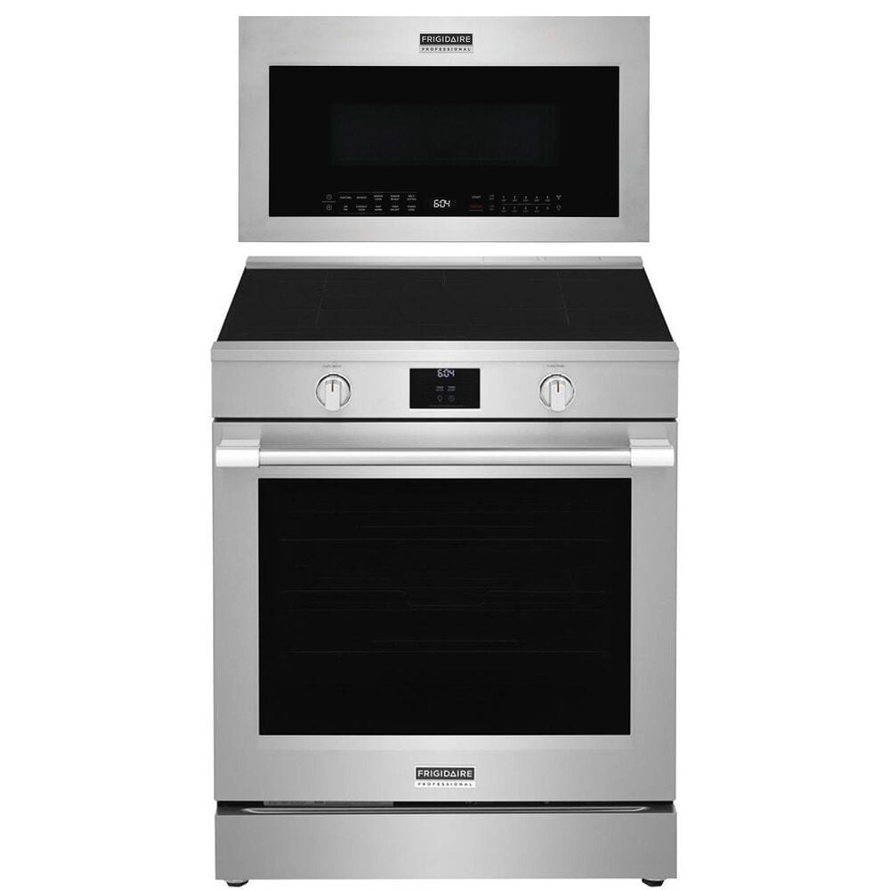 Frigidaire Professional 2-Piece Kitchen Package with 6.2 Cu. Ft. Induction Range and 1.9 Cu. Ft. Over-The-Range Microwave in Stainless Steel, , large