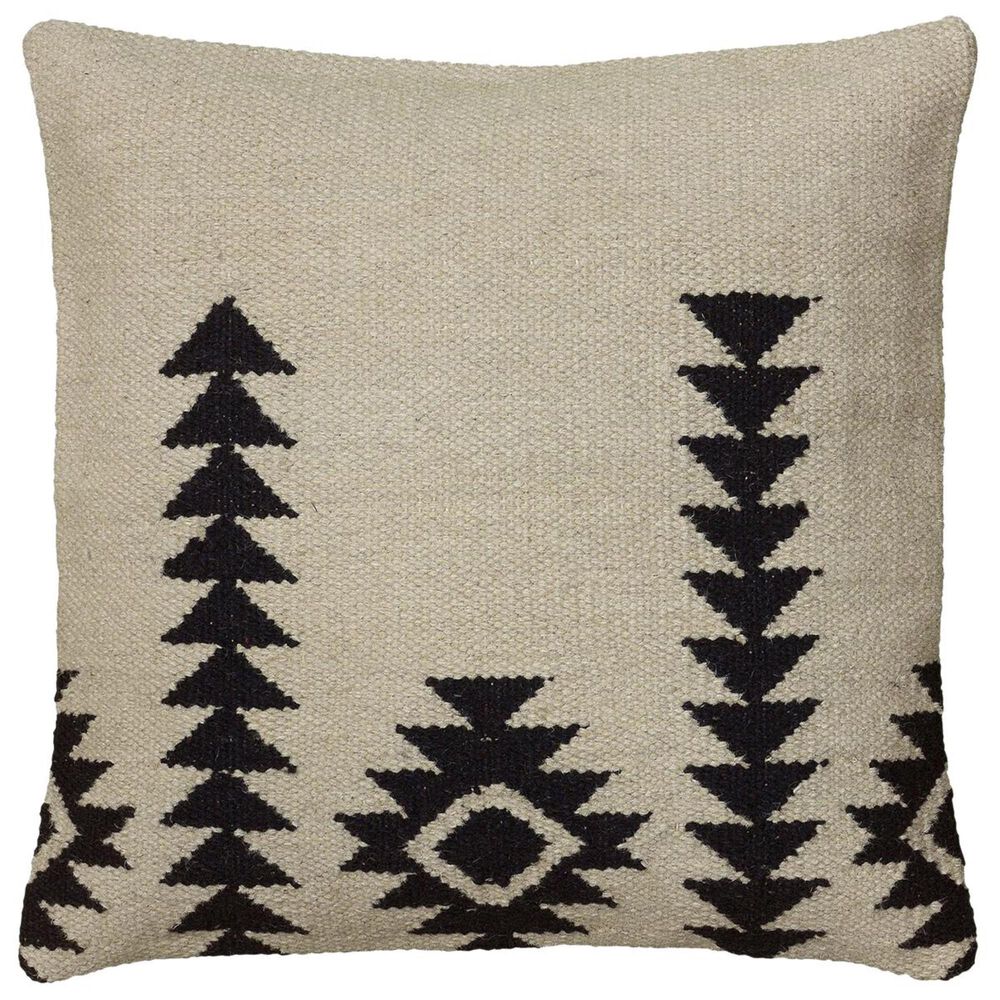 Rizzy Home 18" x 18" Poly-Fill Pillow in Black and Beige, , large