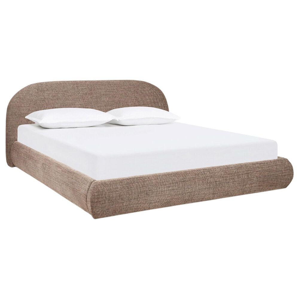 Jennifer Taylor Home Archie King Upholstered Platform Bed in Taupe Brown, , large