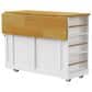 HOMLUX 48" Kitchen Island with Drop Leaf in White and Natural, , large