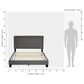 HOMLUX Laval Full Upholstered Platform Bed Frame in Stone, , large