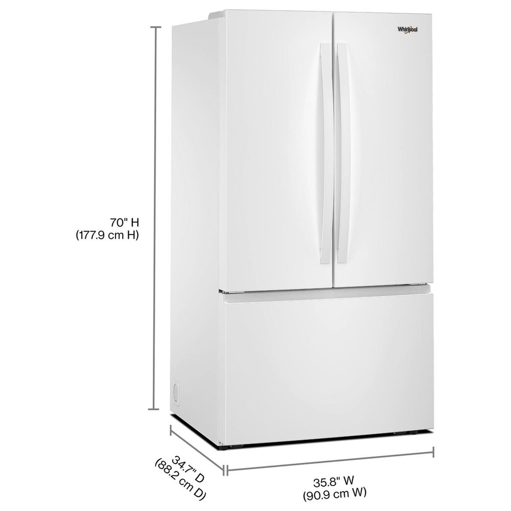 Whirlpool 30.52 Cu. Ft. French Door Refrigerator with Interior Water Dispenser in White, , large
