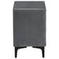 Baxton Studio Etienne 2-Drawer Nightstand with Slate Grey Velvet Upholstery in Black, , large