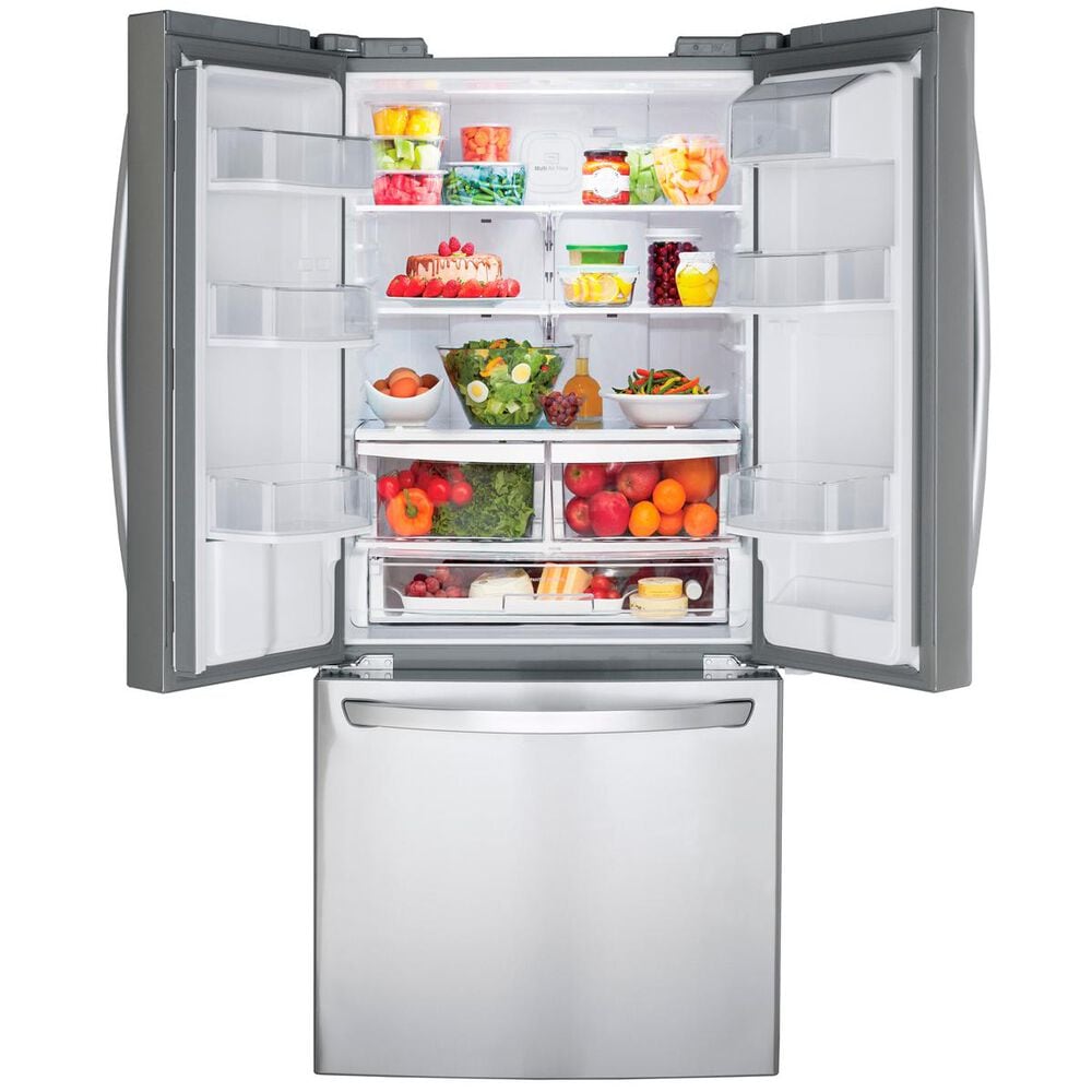 LG 21.8 Cu. Ft. 3-Door French Door Refrigerator in Stainless Steel, , large