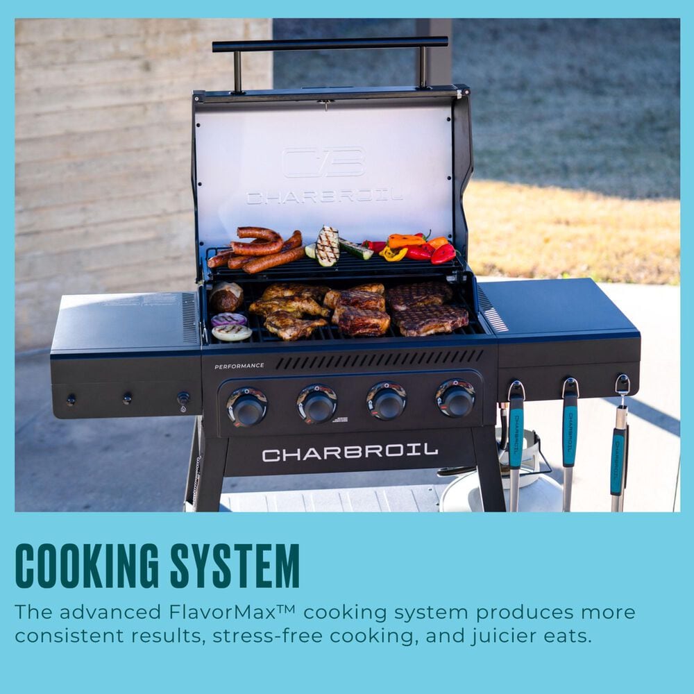 Char-Broil Performance Series FlavorMax 4 Burner Cart Gas Grill in Blackout, , large