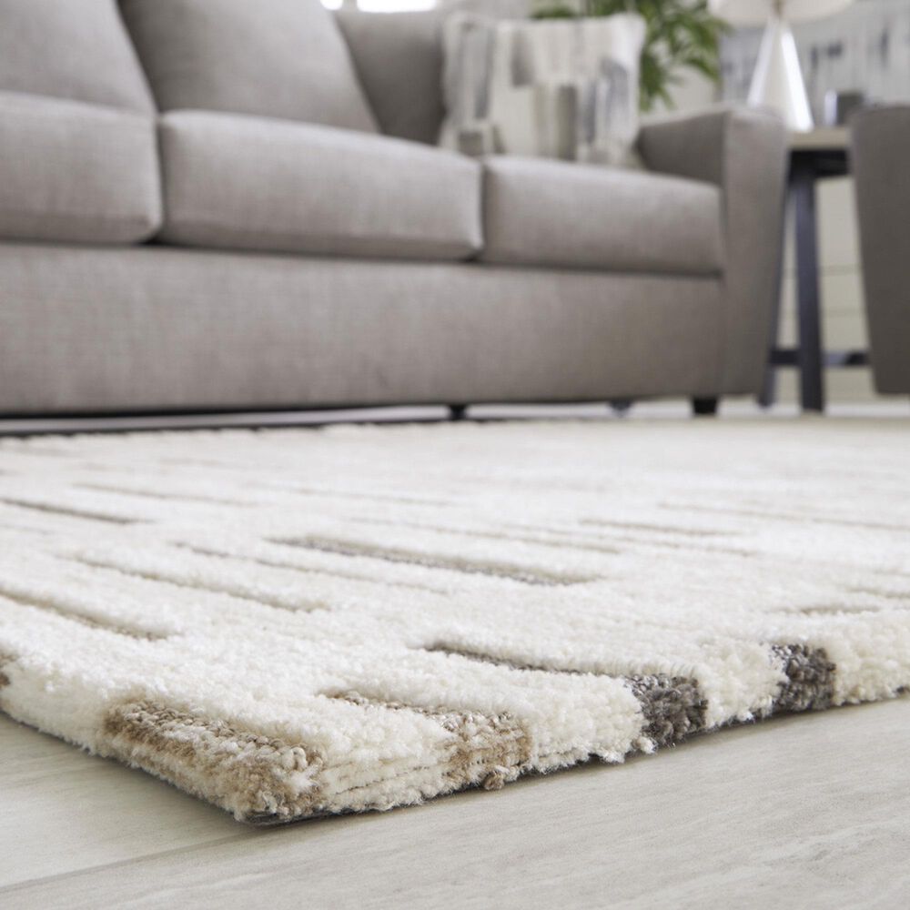 Ashley Leesdale 5&#39; x 7&#39; Ivory, Brown and Black Area Rug, , large