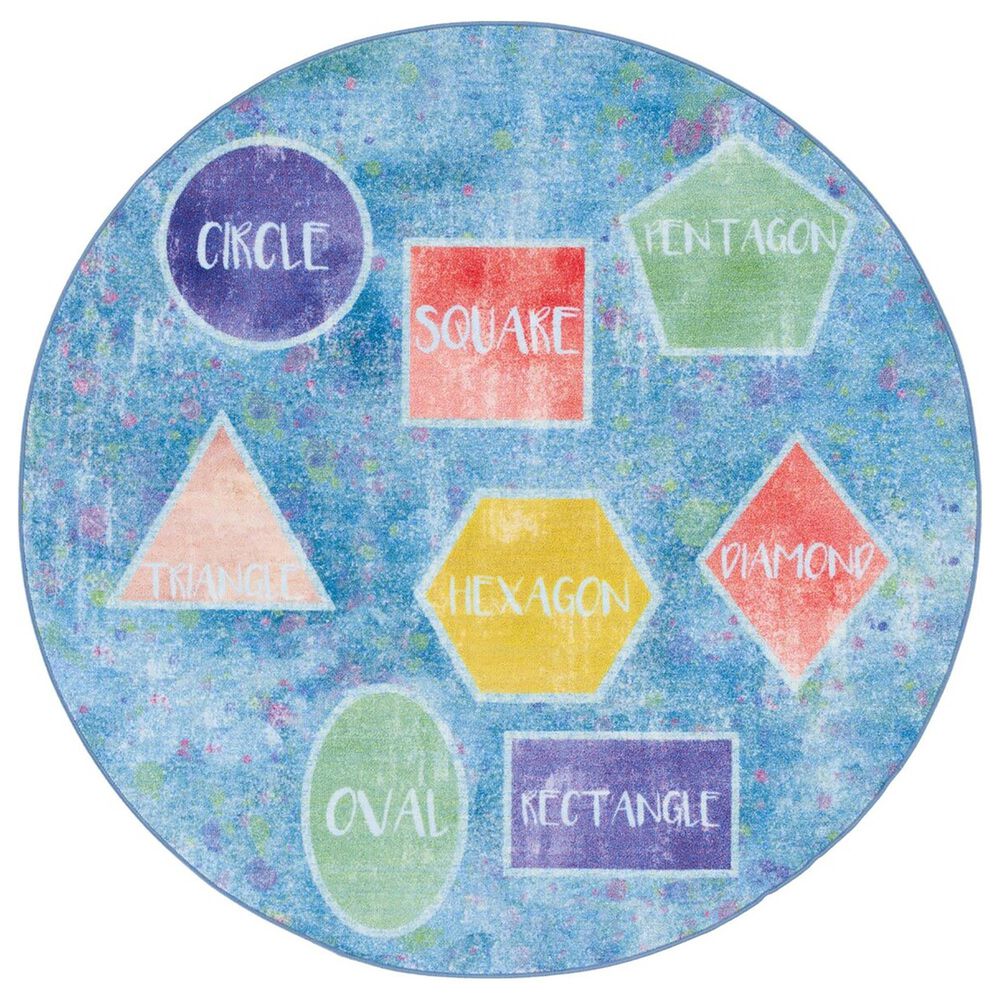 Safavieh Kids Playhouse 5" Round Blue and Pink Rug, , large