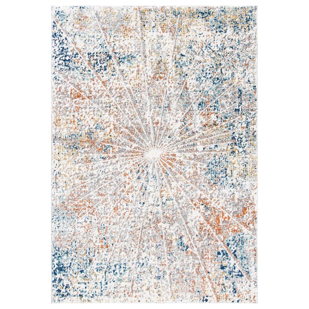 Safavieh Aston ASN728 3" x 5" Ivory and Navy Area Rug, , large