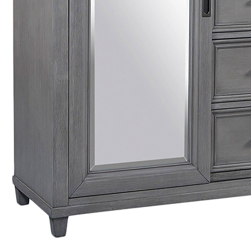Riva Ridge Caraway 5-Drawer Sliding Door Chest in Aged Slate, , large