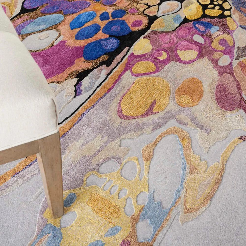 Nourison Prismatic PRS20 8&#39; x 10&#39; Grey and Lilac Area Rug, , large