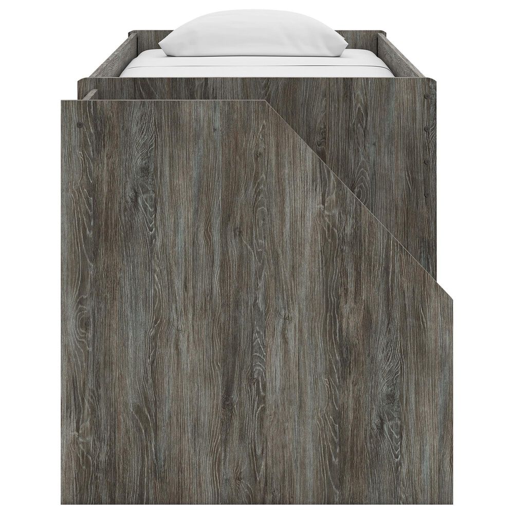 Ashley Frandern Twin Loft  Bed with Bookcase and Drawer Storage in Gray, , large