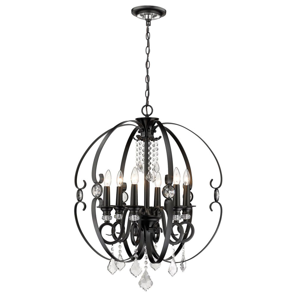 Golden Lighting Ella 6-Light Chandelier in Matte Black, , large