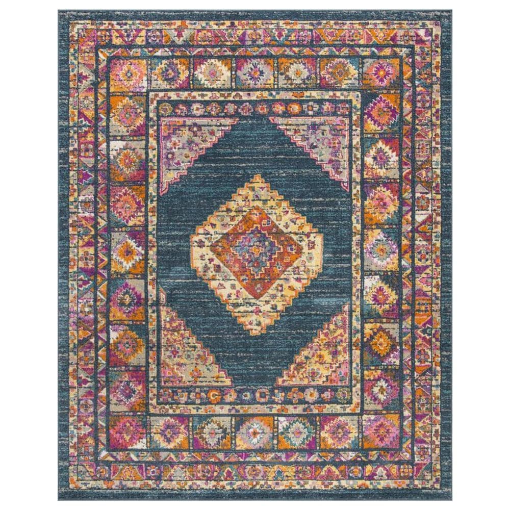 Safavieh Madison MAD133C 10" x 14" Blue and Fuchsia Area Rug, , large