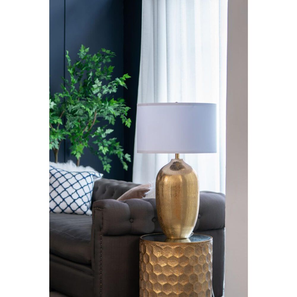 A&amp;B Home Anita Table Lamp with Collapsible Shade in Gold, , large