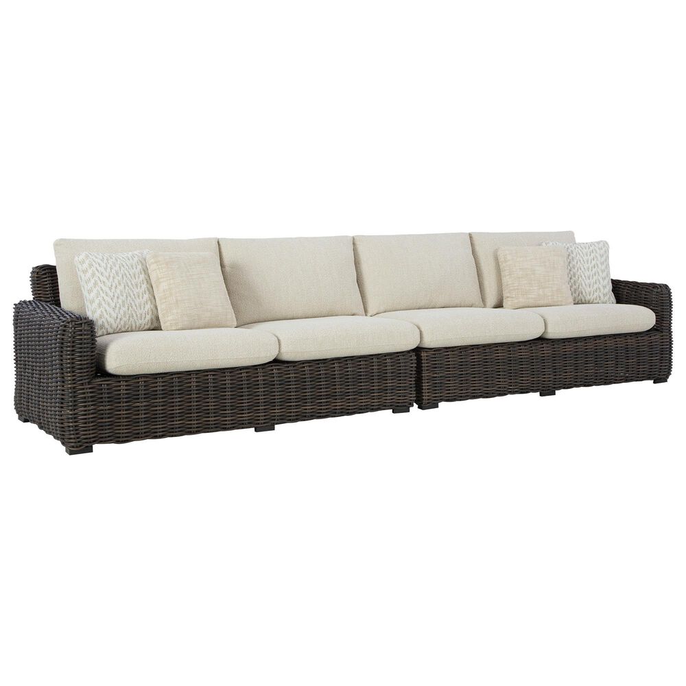 Ashley Kimora 4-Piece Outdoor Sectional in Beige, , large