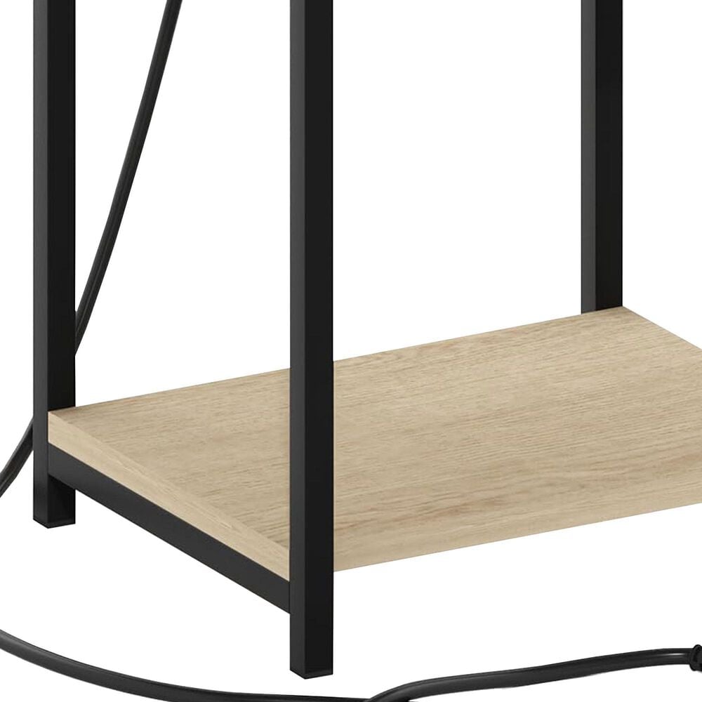 HOMLUX 22.7" 3-Tier End Table in Bauhaus Oak and Black, , large