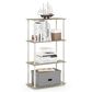 HOMLUX Turn-N-Tube 4-Tier Corner Open Storage Bookshelf in Sonoma Oak and White, , large