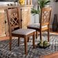Baxton Studio Verner Side Chair with Grey Cushion in Walnut Brown (Set of 2), , large