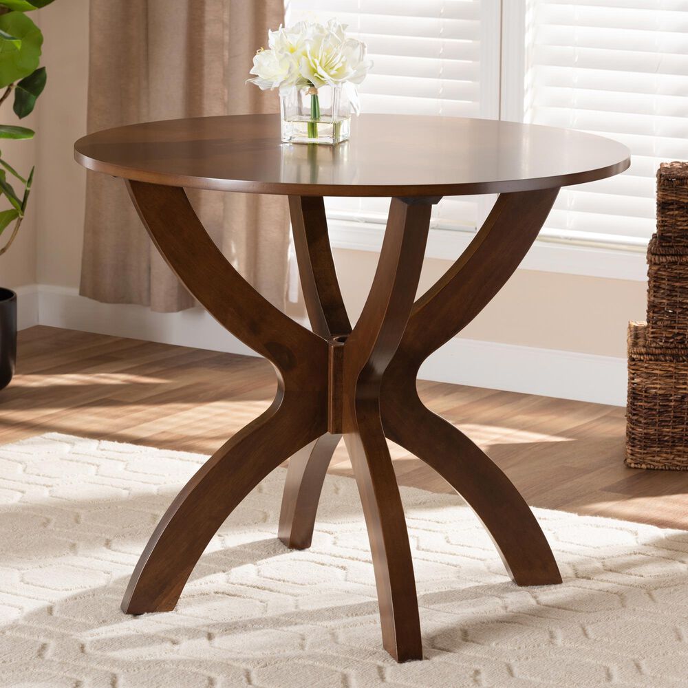 Baxton Studio Tilde Dining Table in Walnut Brown - Table Only, , large