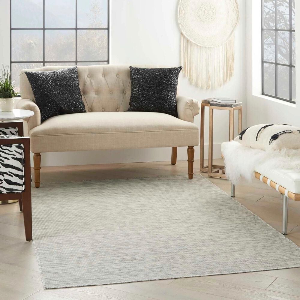 Nourison Positano 3&#39; x 5&#39; Light Grey Indoor/Outdoor Area Rug, , large