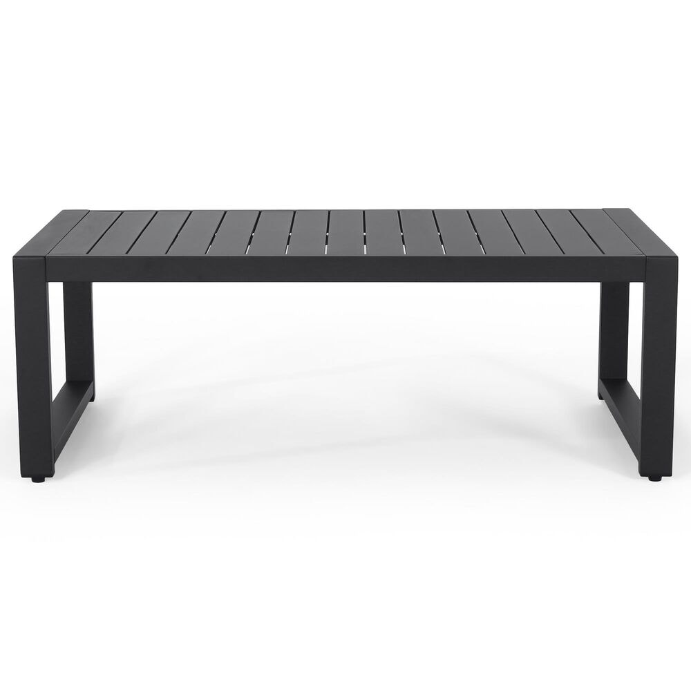 Hearth and Haven Navan 4-Piece Patio Conversation Set with Black Cushion in Dark Gray, , large
