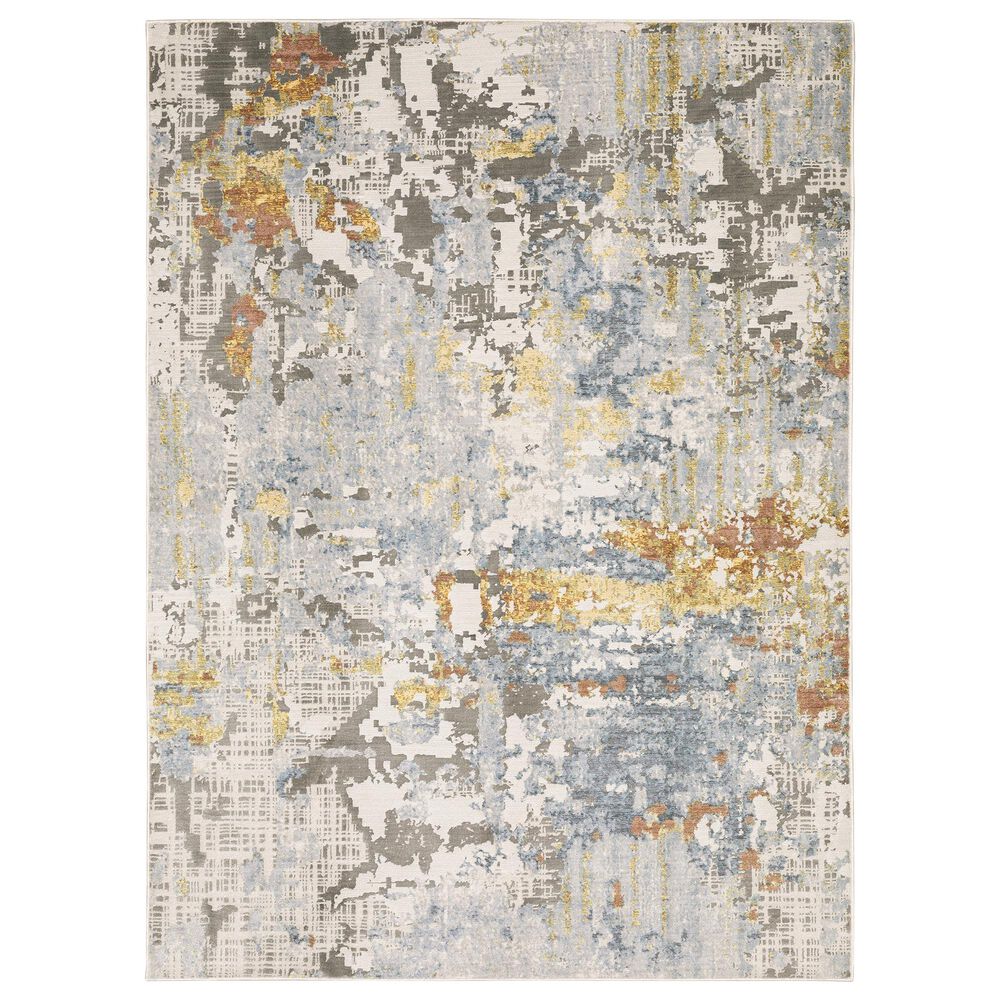 Oriental Weavers Caravan Desert Storm 3"3" x 5" Beige and Blue Area Rug, , large