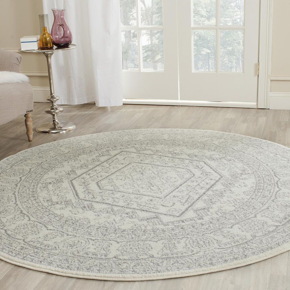 Safavieh Adirondack ADR108B-10R 10" x 10"  Ivory/Silver Round Rug, , large