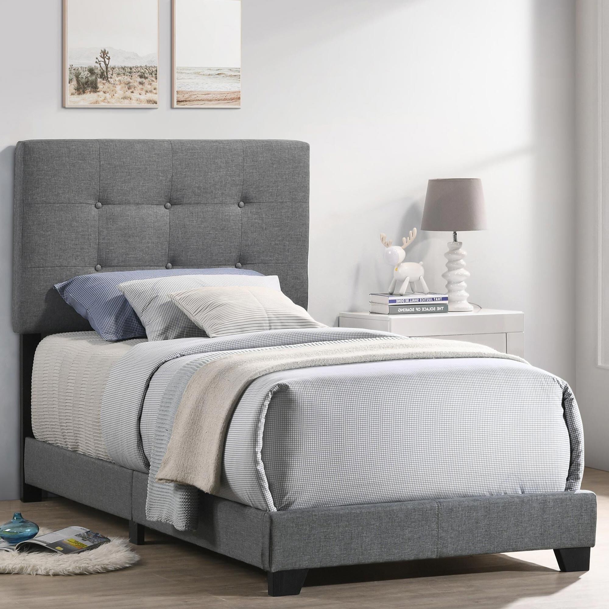 Hawthorne Furniture Addyson Upholstered Twin Bed in Gunmetal