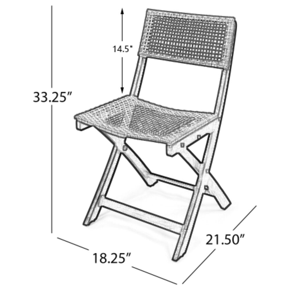 Hearth and Haven Hillside Outdoor Foldable Bistro Chair in Grey and Brown &#40;Set of 2&#41;, , large