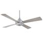 Minka-Aire Aluma Wet 52" Indoor/Outdoor Ceiling Fan with LED Light in Brushed Aluminum, , large